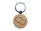 Double Heart Symbol Outline Engraved Wood Round Keychain Tag Charm